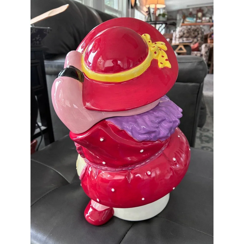Kitchen Diva Pig Cookie Jar Red Polka Dot Dress Ceramic Novelty Vintage Style